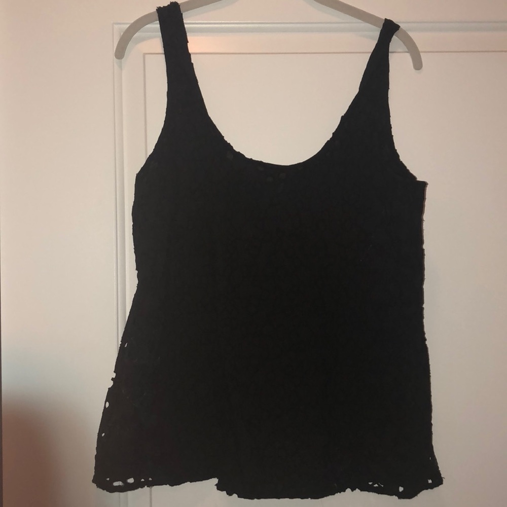 Joie Eyelet Lacy Overlay Tank